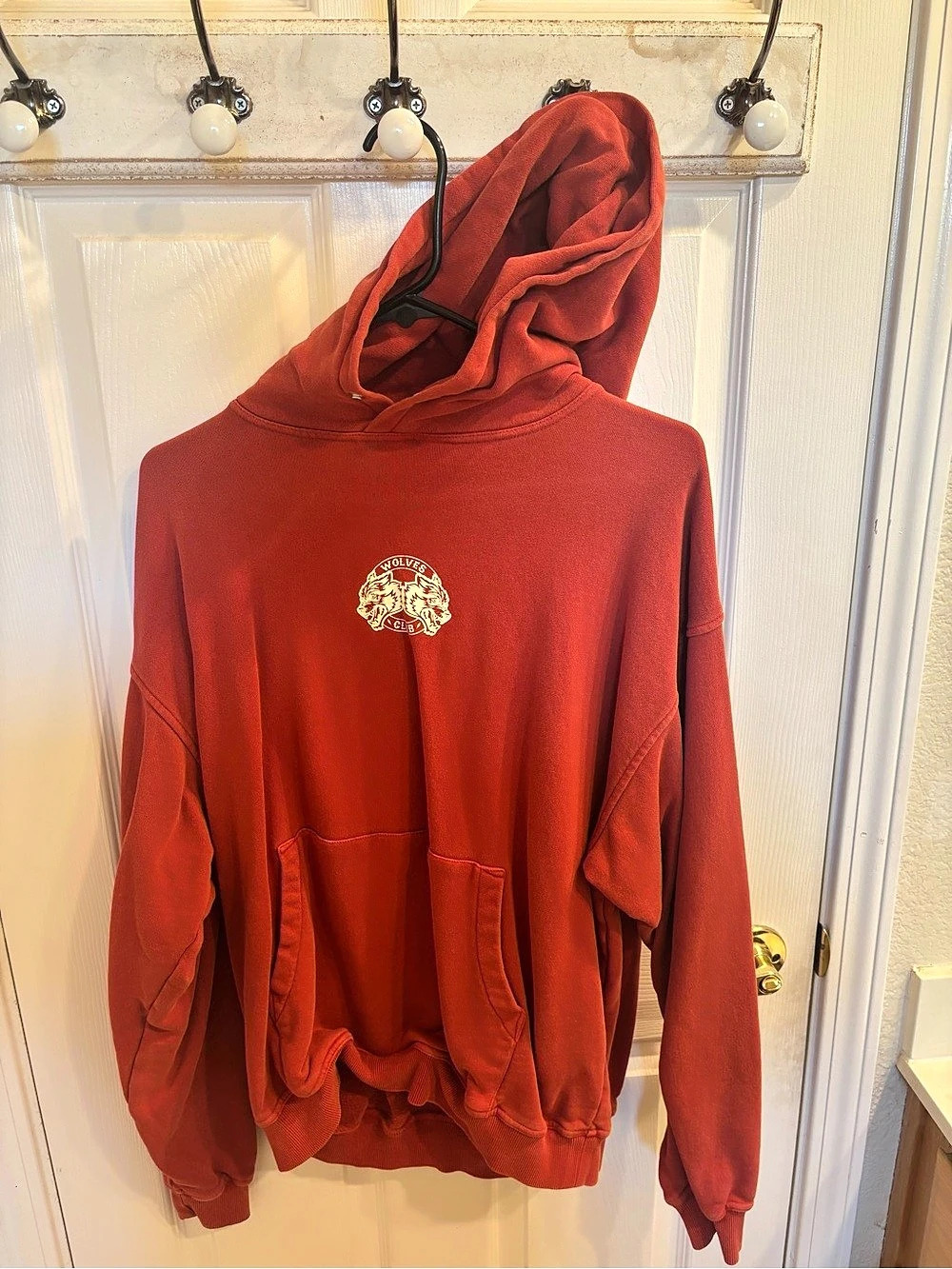 Wolves Forever Graphic Hoodie Red Size Medium Like New